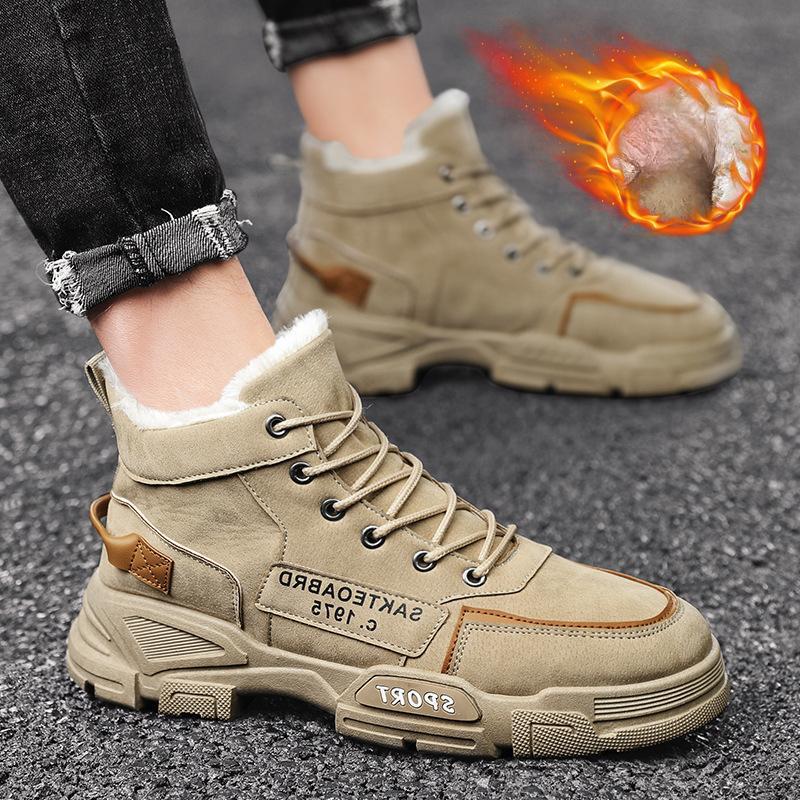 Мужские ботинки, мужская зимняя обувь, модные зимние ботинки, зимние кроссовки больших размеров, мужская обувь до щиколотки, зимние ботинки, черная, синяя обувь