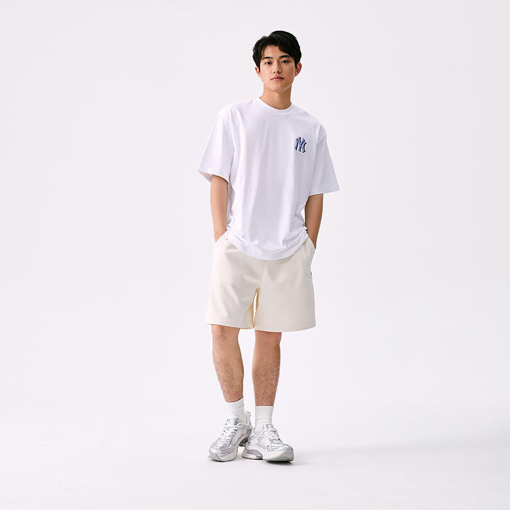 New MLB MONOGRAM Collection New York Yankees SS25 T Shirt Unisex Ecru 3ATSM2153-50WHS