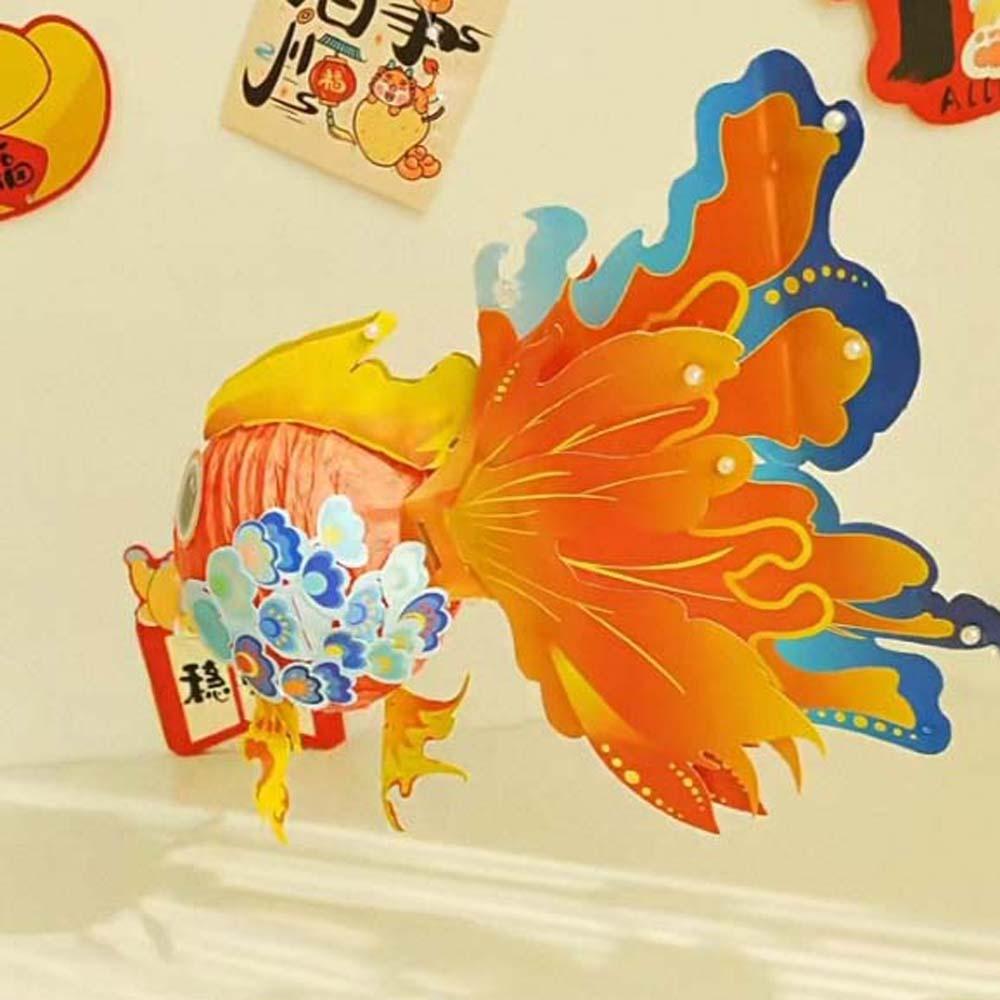 Китайский стиль Фонарь к Празднику середины осени Ручной Фонарь в виде рыбки кои Ручной работы Подарок