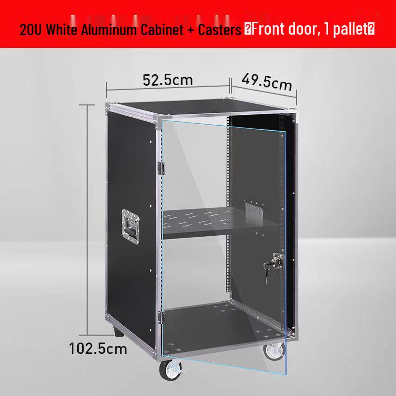 20U Transparent Door Server Rack Flight Case for Amplifiers & Speakers