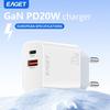 1pc/2pc 20W Charger European Type-C Super Fast Charging Compatible with Apple and Other Smartphones 20W USB-C Dual Port Wall Charger