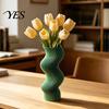 Minimalist Home Decor 3D Printed Vase, Vertical Striped Flower Nordic Style Vase Decorative Stripe Pattern for Living Room TV Cabinet Coffee Shop And