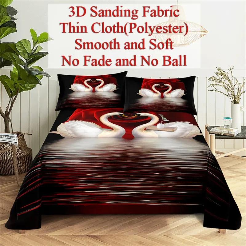 Red Rose Bed Sheets and Pillowcases for Double Beds Single 3D Flower Bedsheets Set with Pillow Case 2pcs 3pcs Queen Full Size