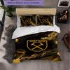 West Ham United Football 3 Piece Bedding Set Soft Duvet Cover Set with Pillowcases Printed Bedroom Decor Set for Home