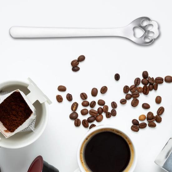 Кофейные ложки с когтями, полая чайная ложка из нержавеющей стали, дизайн в виде кошачьей лапы, безопасная для мытья в посудомоечной машине ложка для чая, кофе, льда