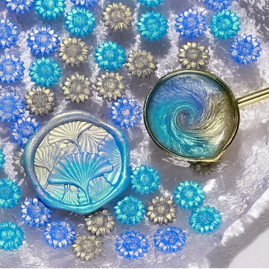 100 шт./пакет, воск для сургуча цвета Авроры, подсолнух, смешанные цвета, для свадебных приглашений, конвертов, упаковки винных подарков