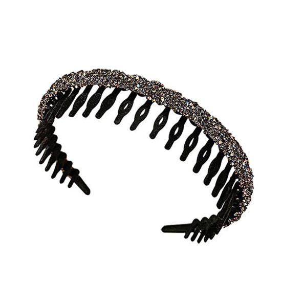 Женская волнистая повязка на голову, нескользящая узкая полоса с блестящими стразами и зубцами, ободок для волос, мытье лица, женские волосы