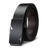 Waist Belts for Men Fashion Black Mens Belt Slide Lock Leather Belt for Men, with Click Buckle - 130cm Length, Free Adjustable, No Belt Hole