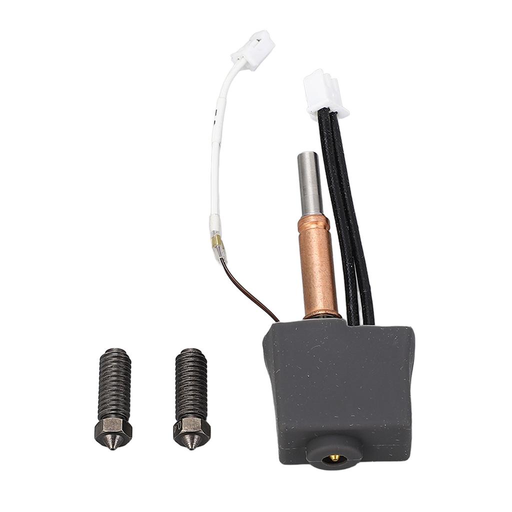 3D Printer Hotend Kit 0.4mm Tungsten Carbide Coated Hardened Steel Nozzle Replacement Set for