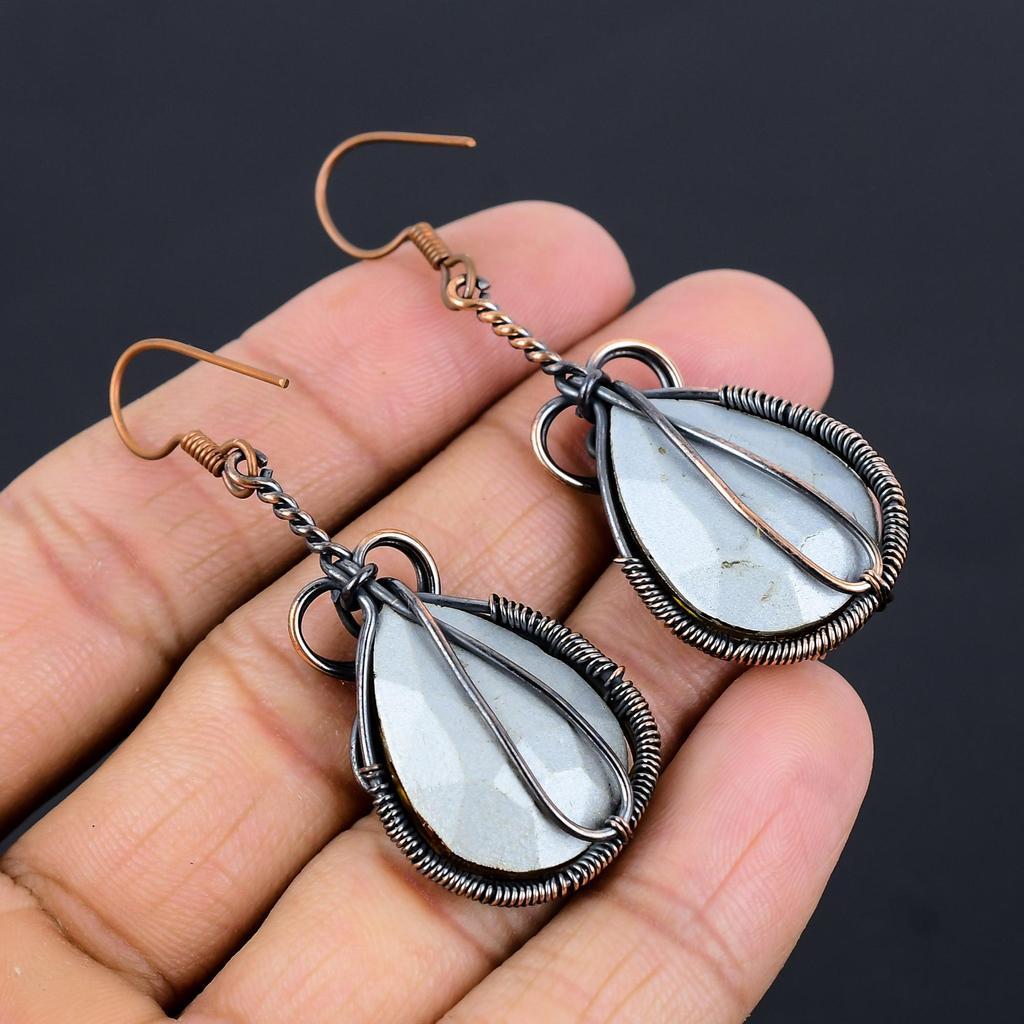 Серьги с цитрином, Ювелирные изделия из драгоценных камней, обернутые медной проволокой 999 пробы, Серьги ручной работы, На День благодарения