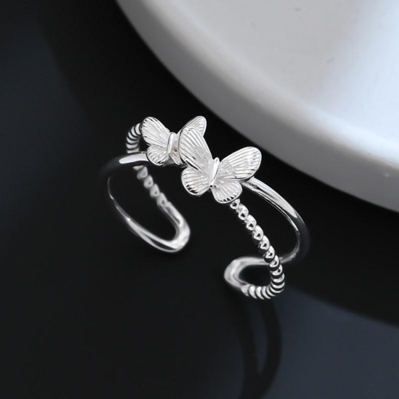 925 Sterling Silver Butterfly Ring for Women Minimalist Pattern Elegant Temperament Fashion Jewelry Gift Dropshipping