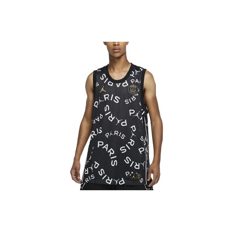 Air Jordan Paris Saint-Germain Printing Basketball Tops Vest Black Men's CK9669-010