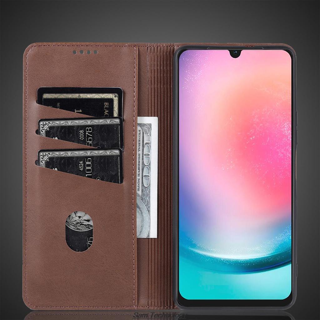 Роскошный магнитный адсорбционный кожаный чехол для Samsung Galaxy A25 5G Flip Cover Защитный чехол Capa Fundas Coque