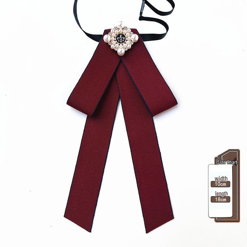 Корейская ретро бабочка и брошь с жемчугом - Женский аксессуар для униформы