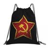 СССР Серп и Молот CCCP Российский Советский Флаг Рюкзаки Модные Сумки на Шнурке Сумка для Мелочей Книжные Сумки для Путешествий Школы