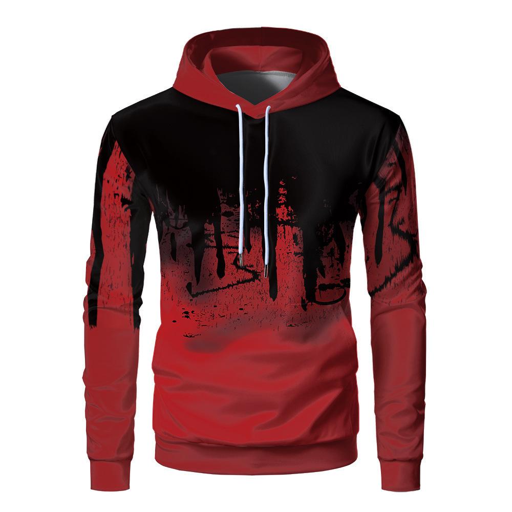 2024 Autumn/Winter Men's Outdoor Sports Digital 3D Printed Casual Hoodie Loose Hoodie Printed Men's Sweatshirt