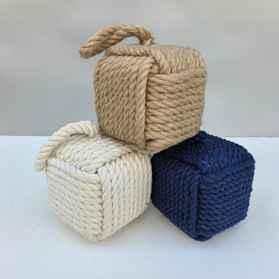 Утяжелённый дверной стопор Тяжёлый наполненный песком дверной стопор с ручкой Дом Офис Внутренний Декоративный Ручной работы Хлопковый канатный шар Напольный дверной стопор