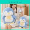 Penguin Plush Doll With Checkered Scarf Decoration For Kids Play Gift And