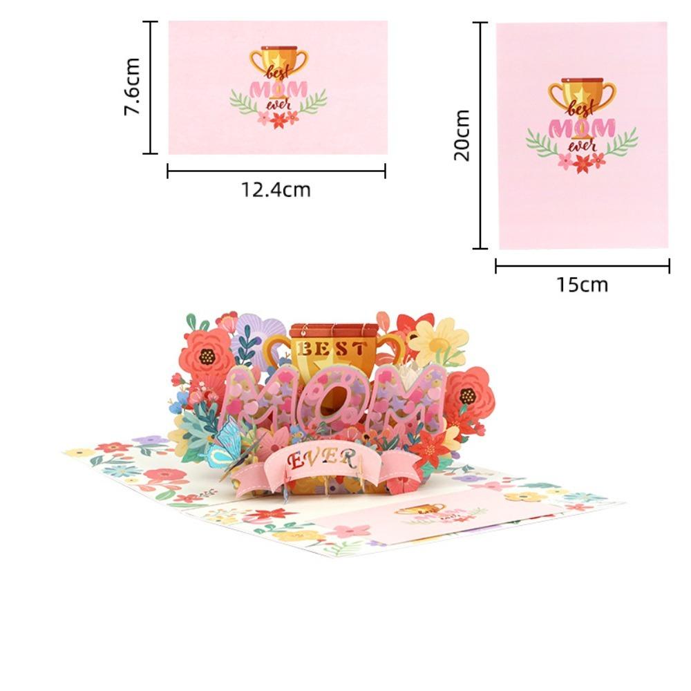 Paper Greeting Cards Pop Up Flower Bouquet Card New Handmade Card Mother's Day