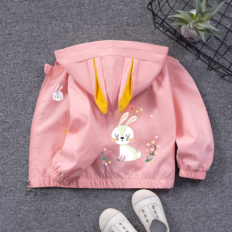 Autumn girls coat medium children trench coat jacket girls casual cardigan girls hooded top