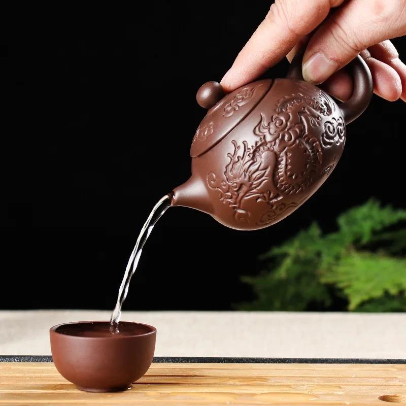 1 чайник и 4 чашки без основания Yixing Purple Sand Tea Set Travel Portable Tea Suit Китайская чайная церемония Товары Товары Chinos
