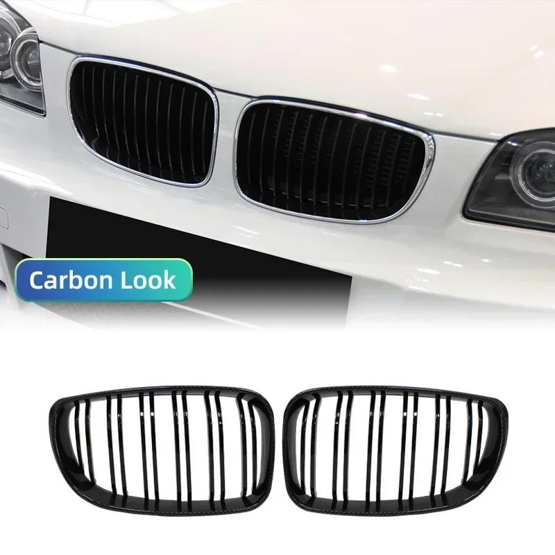 Для BMW E81 E87 E82 E88 128I 130I 135I автомобильный передний бампер Решетка для почек Гоночные грили Решетки Глянцевый черный Гриль с двумя планками 07-11