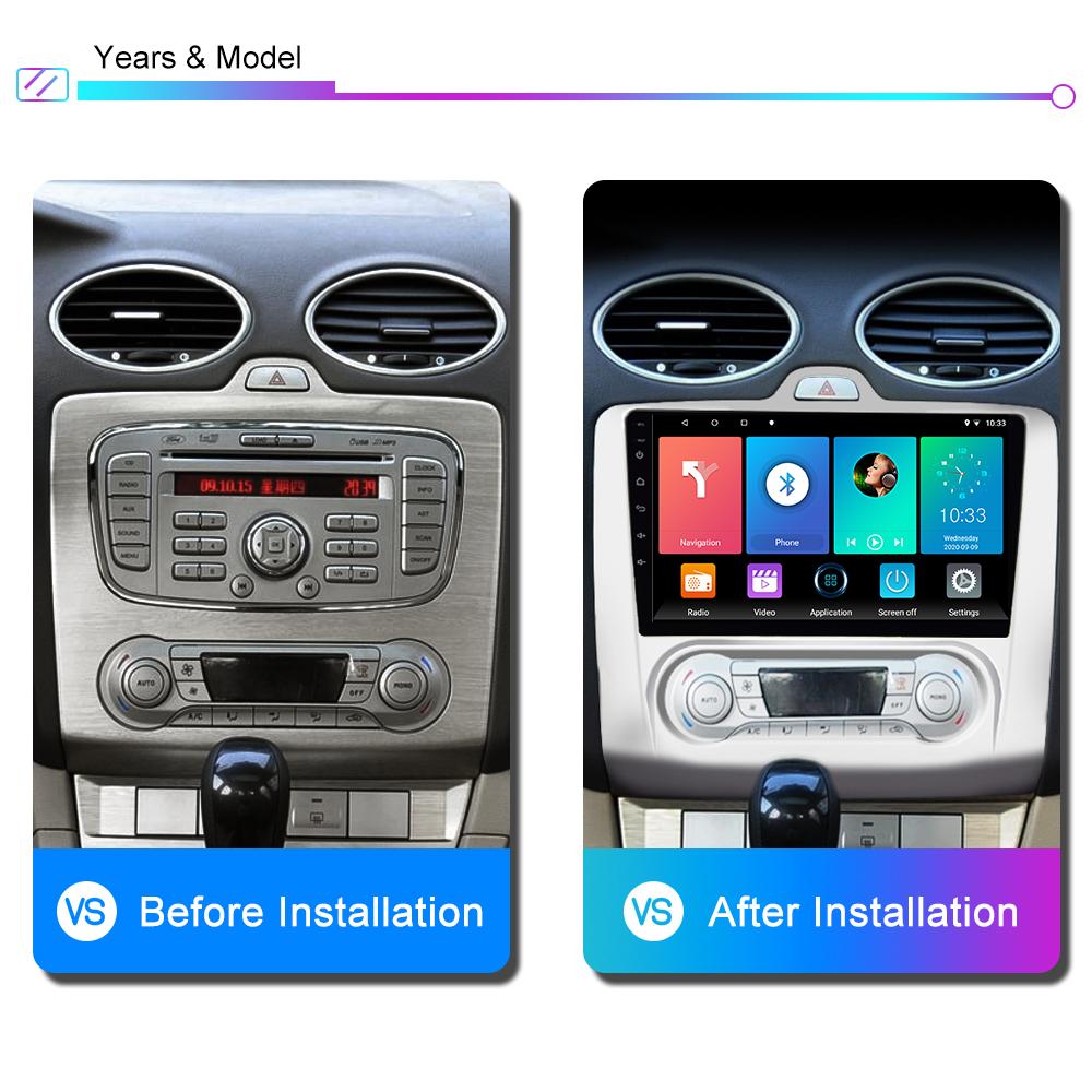 Беспроводная автомобильная стереосистема Carplay для Ford Focus Mk2 Mk3 2004-2011 Android Автомобильный мультимедийный видеоплеер GPS-навигация WIFI 2 + 32 ГБ