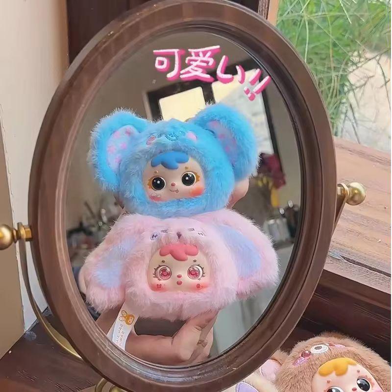New Genuine Samuel Animal Gathering Makeup Mirror Series Blind Box Portable Mirror Creative Plush Bag Charm Girl Surprise Gift