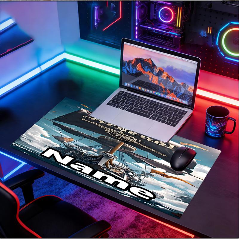 Custom Name Personalized football team Pattern Mousepad, Laptop PC Desk Mat, Decorative Desk Mat for Home Keyboard Pad Gift