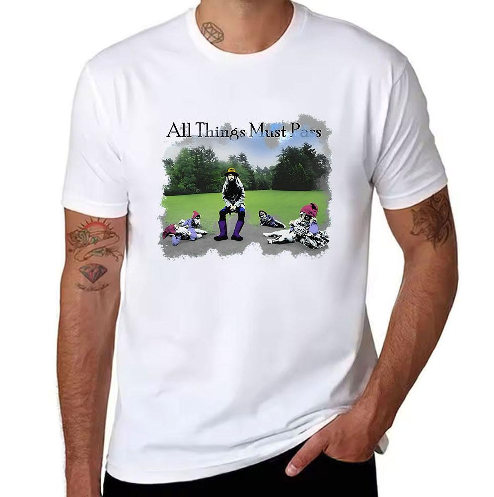Unisexs Cotton Tshirt All Things Must Pass Graphic Print Retro Style Casual Tee For Daily Wear
