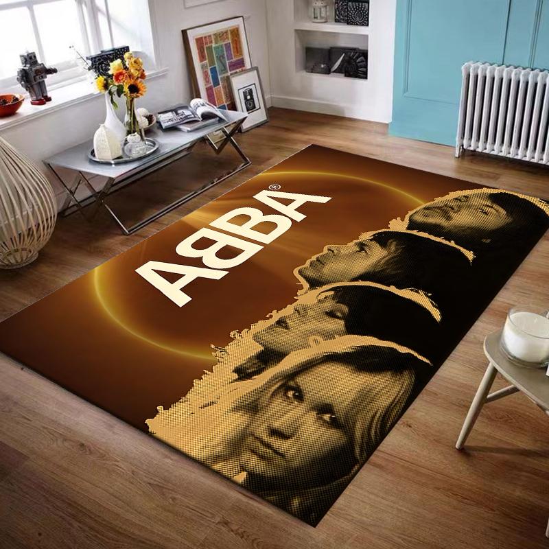 ABBA Vintage Portrait Design Rug Non-slip rug suitable for living room and bedroom sofas