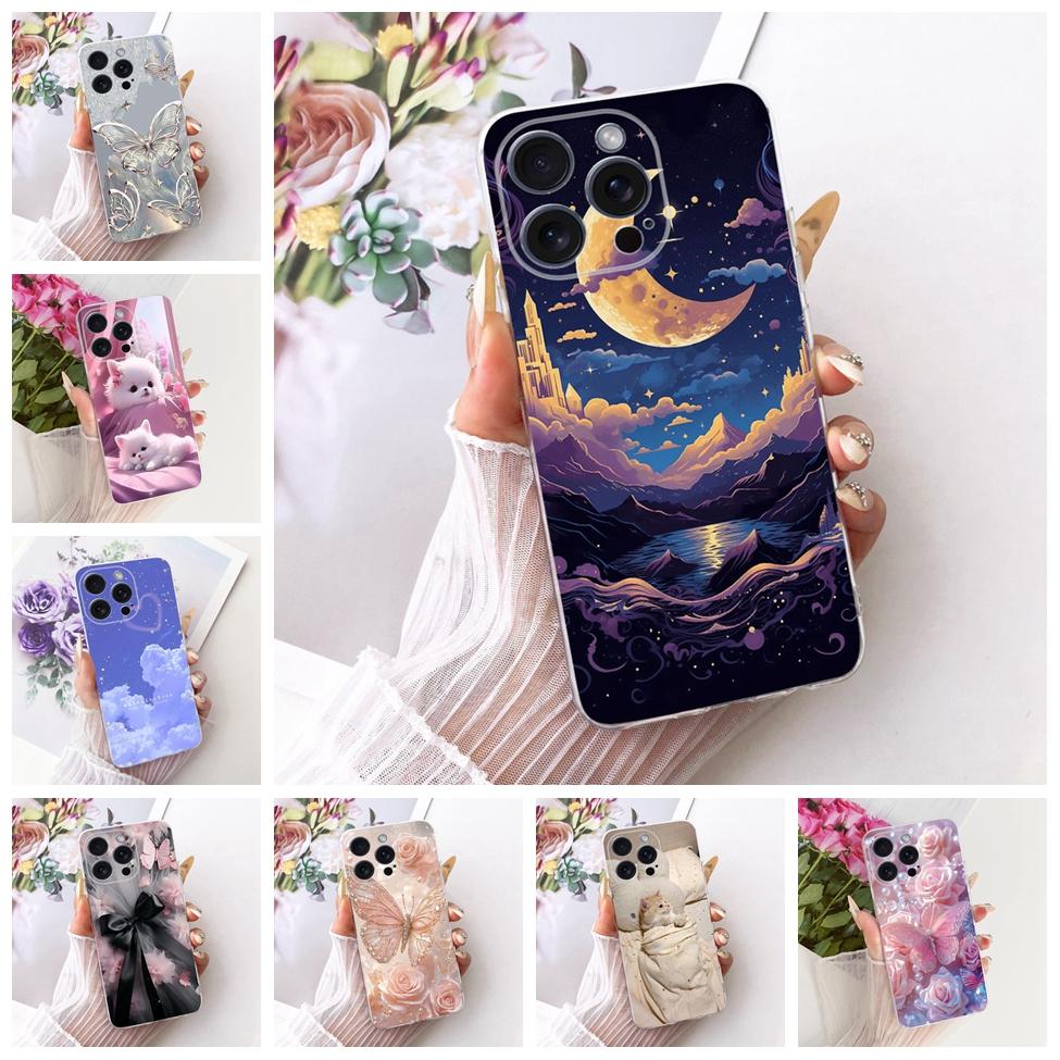 Casing For iPhone 15 Pro Max Cover Fashion Cartoon Cute Funny Painted Silicone Case A2849 A3105 A3106 A3108