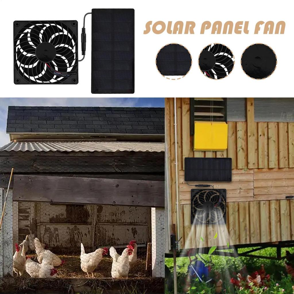 Solar Exhaust Fan For Chicken Coop 0.8w Greenhouse Exhaust Device Chicken Coop Ventilation Device For Home Barn Greenhouse Dog