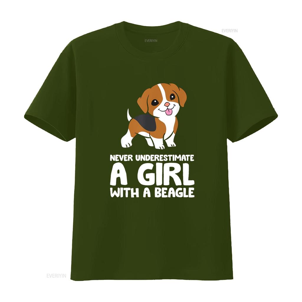 Never Underestimate A Girl With Beagle Dog T Shirt vintage Washed Stretched Versatile designer clothes Soft
