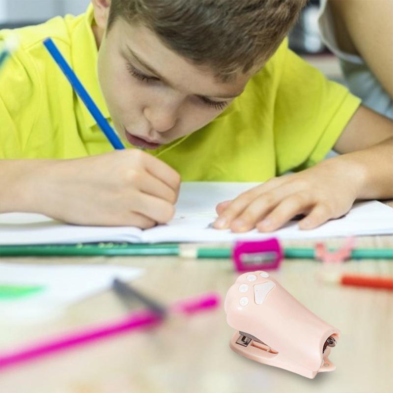 Милый степлер в форме кошачьей лапы, 12 размеров, мини-декомпрессионный степлер, ручной переплет для бумаги, канцелярские принадлежности