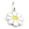 [I4233] - Silver Pendant 'Daisies' White Yellow (rhodium-plated) - 11 Mm