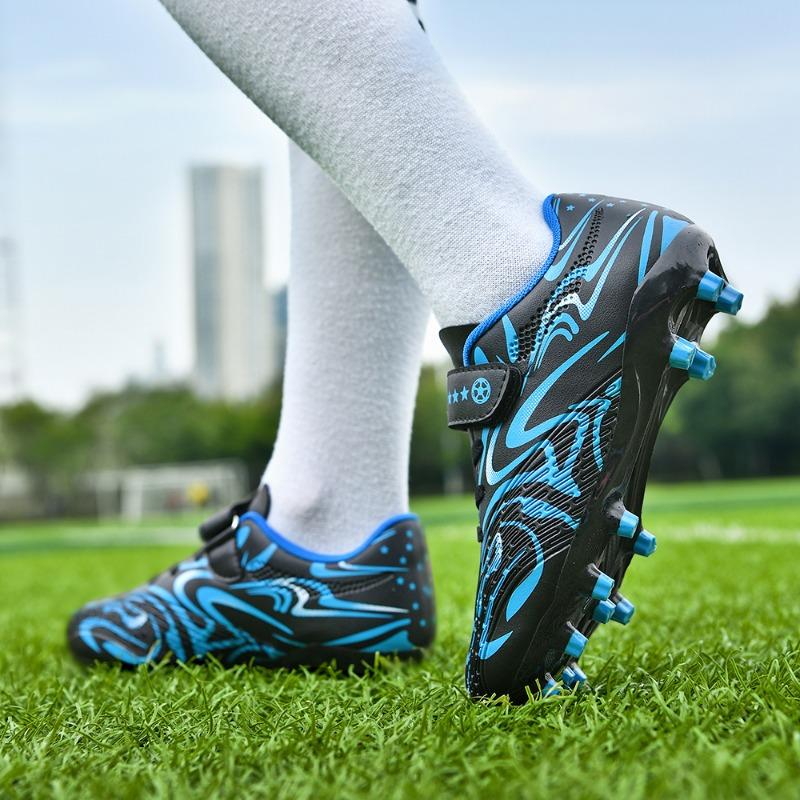 Детские футбольные бутсы для детей 30-38 лет, однотонные футбольные бутсы с волшебной клюшкой, тренировочные детские футбольные бутсы