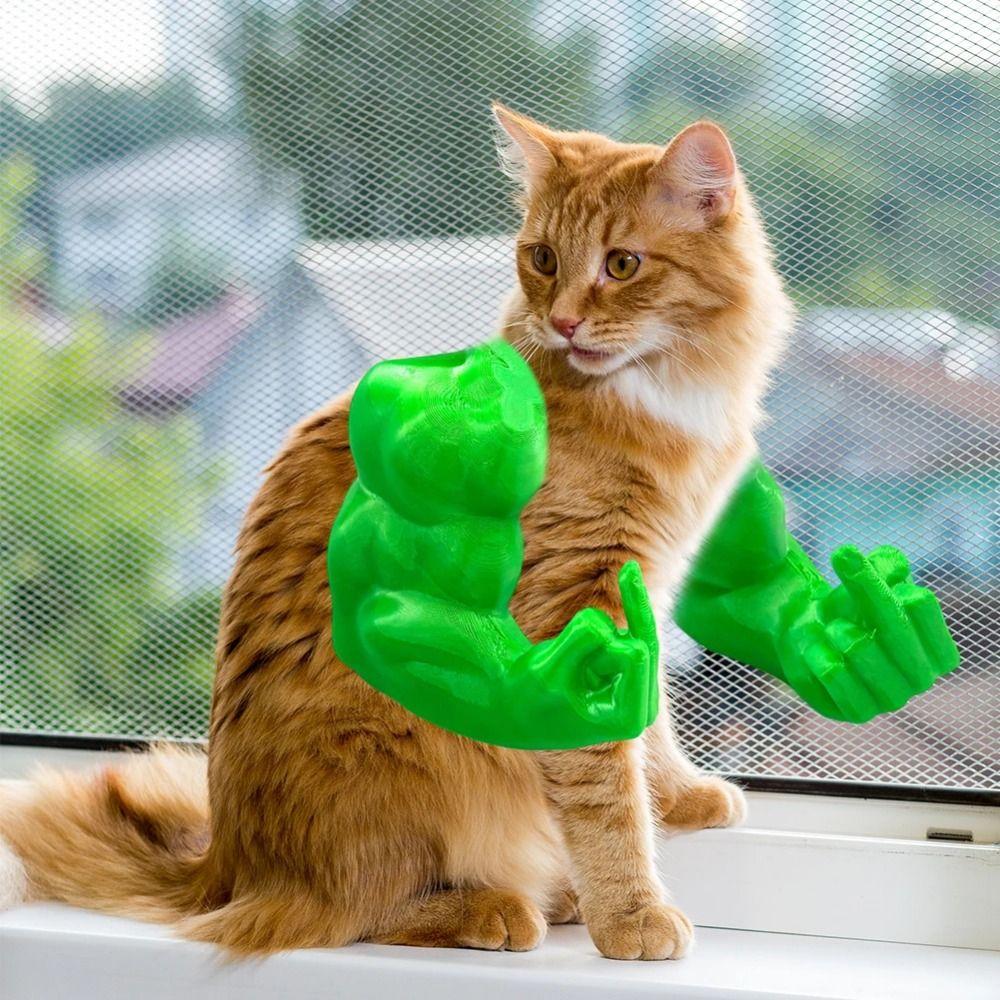 Lightweight 3D Printed Cat Muscle Arm Adjustable Pet Cosplay Costume Cat Fist Hulk Arm  Role Play