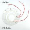 10w 12w LED Ring Chip Bead Lights 2pin Wire Lead 5V Board Bulb Light Source Dia 78mm 112mm Warm White Lamp 3000K or 6000K