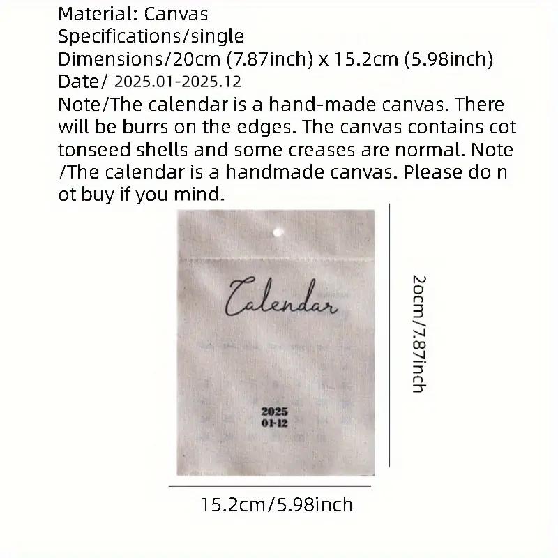 1 шт. с бахромой Корейский стиль Тканевый календарь 2025 г. Индивидуальный Стильный 2025 Тканевый Настенный Хлопковая ткань