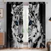 Гепард Черно-белый Крутой Животный 3D Принт Шторы Подходят Для Спальни Гостиной Балкона Кухни Оконные Шторы 2 ШТ