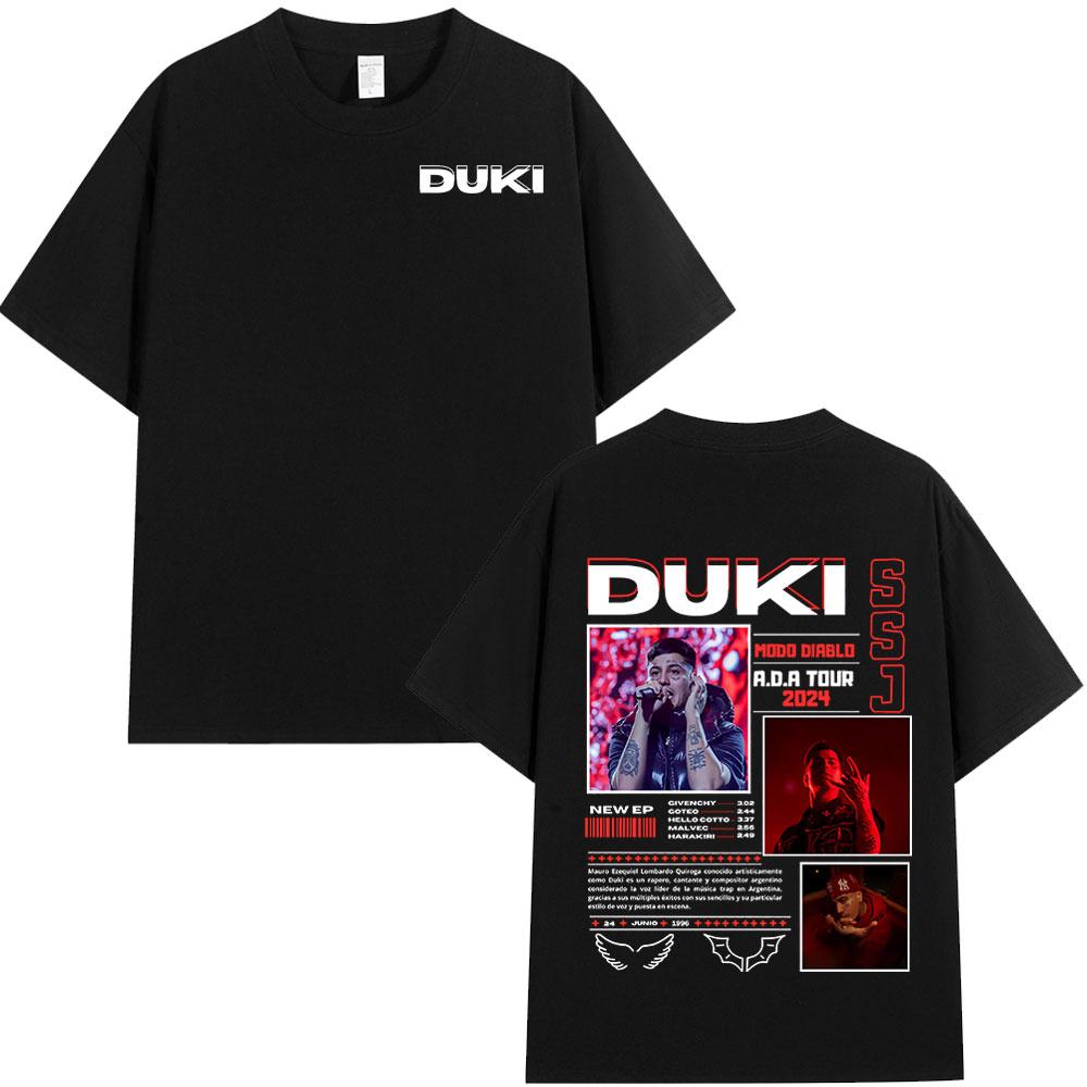 Рэпер Duki ADA Tour Мерч Футболка Унисекс Женская Одежда Хлопок Уютные Оверсайз Футболки Хип-Хоп Футболки с Коротким Рукавом Streetwear