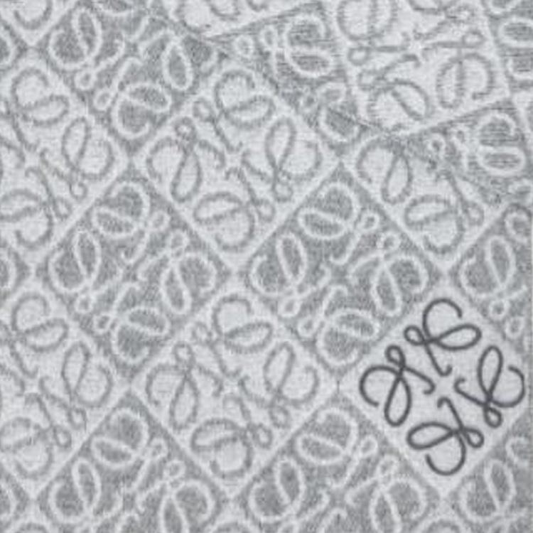 LOEWE Wool Knit Scarves Unisex Gray F811SS1X01-1120