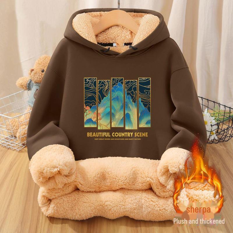 Мужская бархатная толстовка с капюшоном National Trend — утолщенная, теплая куртка из овчины для осени/зимы 2022 года, молодежная и стильная.