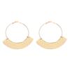 New Design Fashion Big Metal Hoop Faux Litchi Leather Earrings For Women Round Circle Ethnic Vintage Earrings Jewelry Gift