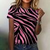 Модная полосатая футболка, женская одежда, летний повседневный топ с круглым вырезом и короткими рукавами, свободная удобная одежда, женская футболка