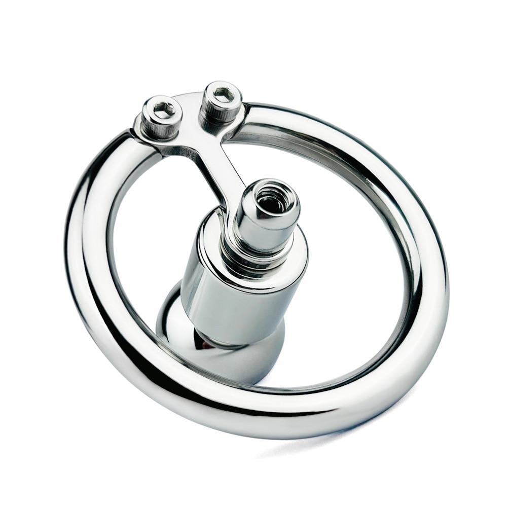 Penis Lock with Soft Silicone Dildo Metal Urinary Tray CB Lock Gay Cock Ring Chastity Belt Penis Cage Slave BDSM