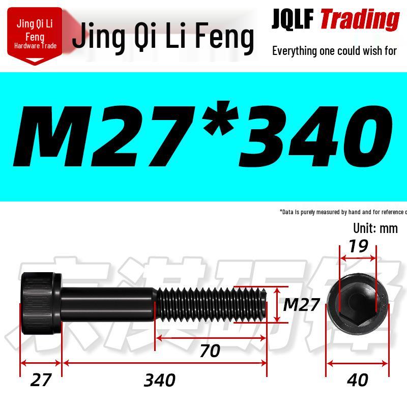 M20-M27 High Strength Blackened Hex Socket Head Cap Screw with Knurled Cylindrical Half Thread