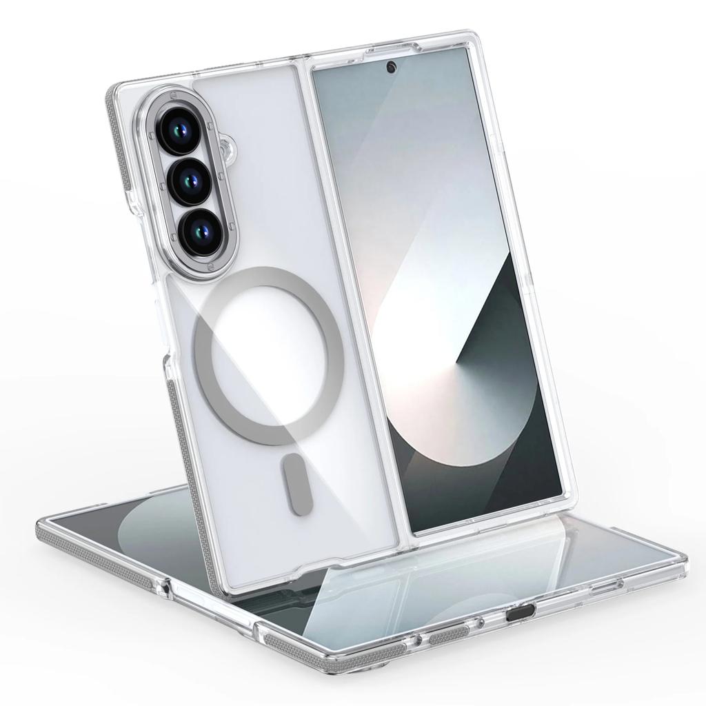Для Samsung Galaxy Z Fold 7 Чехол Жесткий Прозрачный Magsafe Магнитная Беспроводная Зарядка Защитный Чехол для Z Fold 7 6 Чехол для Телефона