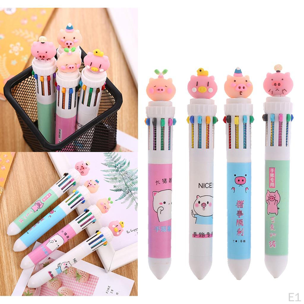 Retractable Ballpoint Pen Cartoon Shape Multicolor Pens Medium Point (0.5mm) For